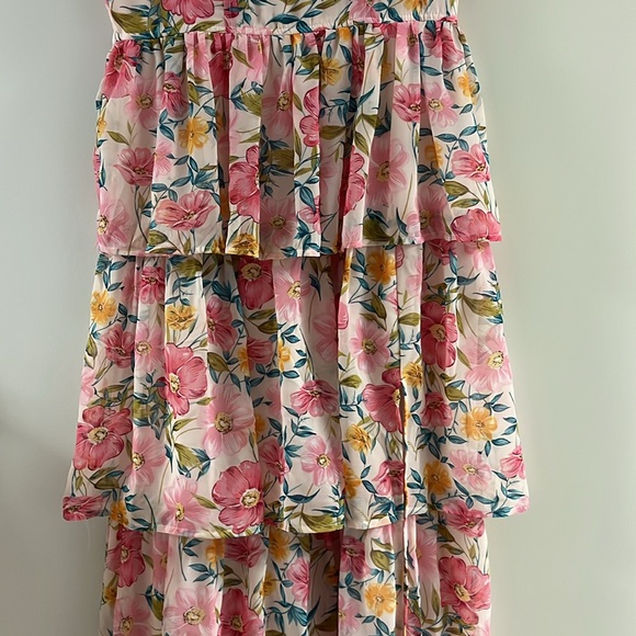 Windsor Sheryl Formal Floral Chiffon Ruffle Long Dress - Picture 3 of 5